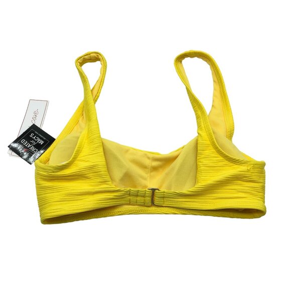 Salt & Cove Yellow Ribbed Bralette Bikini Swim Top M - Picture 3 of 5